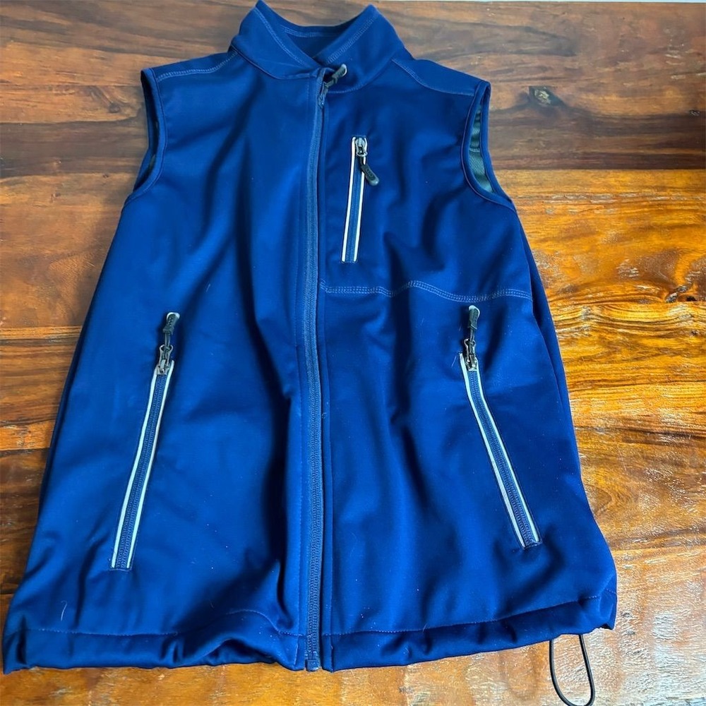 33000ft Mens Softshell Vest Navy Blue Full‎ Zip Reflective Running Hiking Small